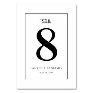 Elegant Black Number Table