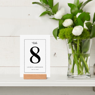 Elegant Black Number Table Sign Holder