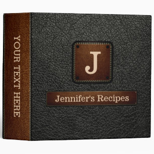 Elegant Black olive Leather Look 3 Ring Binder