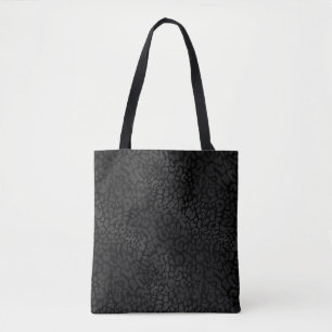 Elegant Black on Black Leopard Animal Print Tote Bag