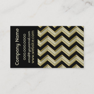 Elegant Black on Sage ZigZag  Business Card