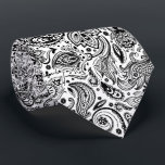 Elegant Black On White Floral Paisley Pattern Neck Tie<br><div class="desc">Elegant Black vintage floral damasks pattern over white changeable background color. Adjustable size of the print and background color. If you need any help customizing any of my designs,  contact ArtOnWear designer. Free text formatting with live help available by request.</div>