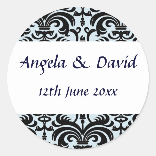 Elegant Black & Pale Blue Envelope Seal (Front)