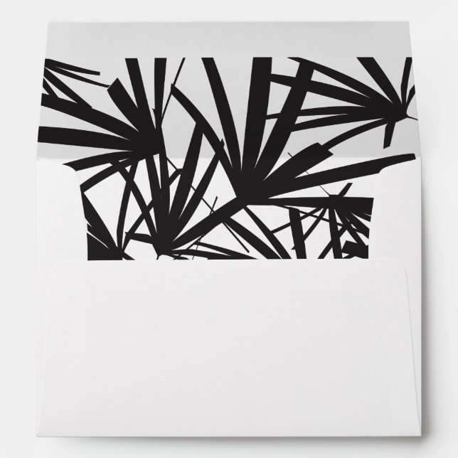 Elegant Black Palm Fronds Envelope (Back (Bottom))