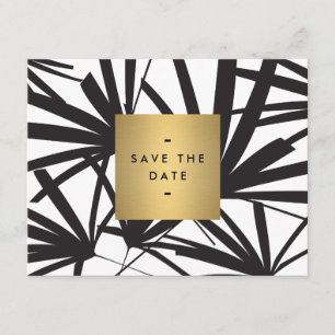 Elegant Black Palm Fronds Save the Date Card