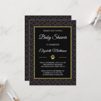 Black panther store baby shower invitations