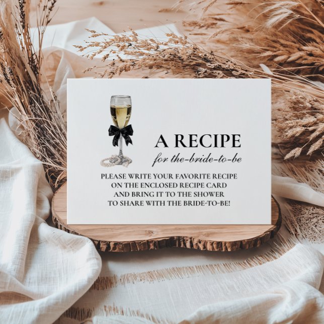 Elegant Black Pearl Champagne Bridal Shower Enclosure Card (Creator Uploaded)