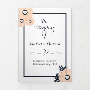 Elegant Black Pearl Watusi Tacao Wedding Program