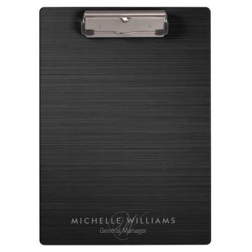 Elegant black perforated metal personalized clipboard