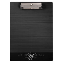 Elegant black perforated metal personalized clipboard