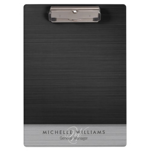 Elegant black perforated metal personalized clipboard