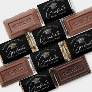 Elegant Black Personalized 2026 Graduation Party Hershey's Miniatures