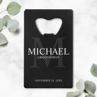 Elegant Black Personalized Groomsmen