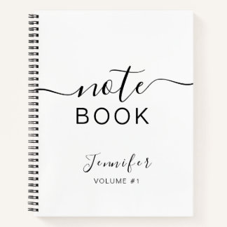 Elegant Black Personalized Journal Your Name