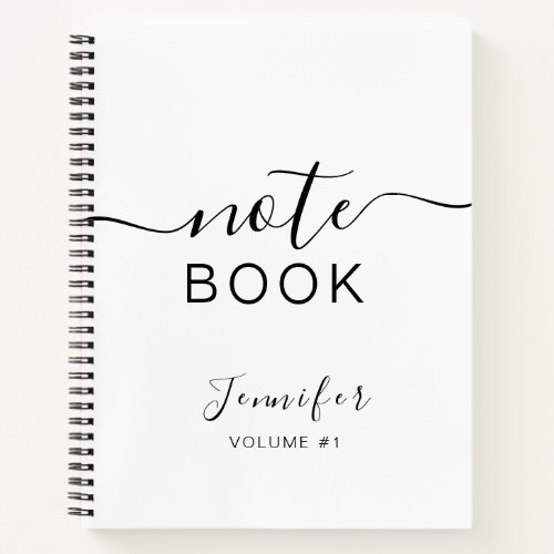 Elegant Black Personalized Journal Your Name