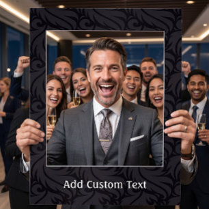Elegant Black Personalized Selfie Frame Photo Prop