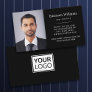 Elegant black photo and logo  business card