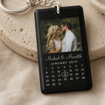 Elegant Black Photo Wedding Anniversary Calendar