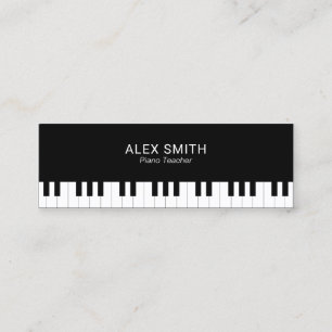 Elegant Black Piano Teacher Business Card
