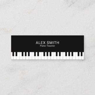 Elegant Black Piano Teacher Business Card