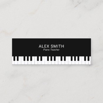 Elegant Black Piano Teacher Business Card by AZ_DESIGN at Zazzle