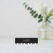 Elegant Black Piano Teacher Business Card (Standing Front)