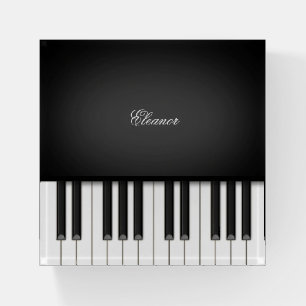 Elegant Black Piano with Custom Name or Messsage Paperweight
