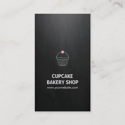 Elegant Black Pink Cupcake Sweet Bakery Shop Business Card