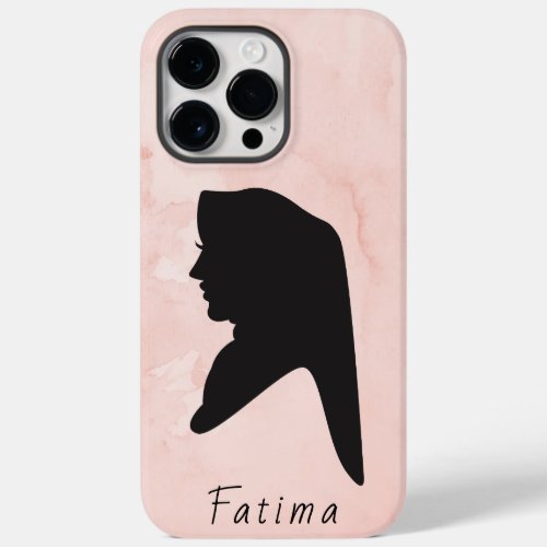 Elegant Black  Pink Hijab Girl Iphone Case