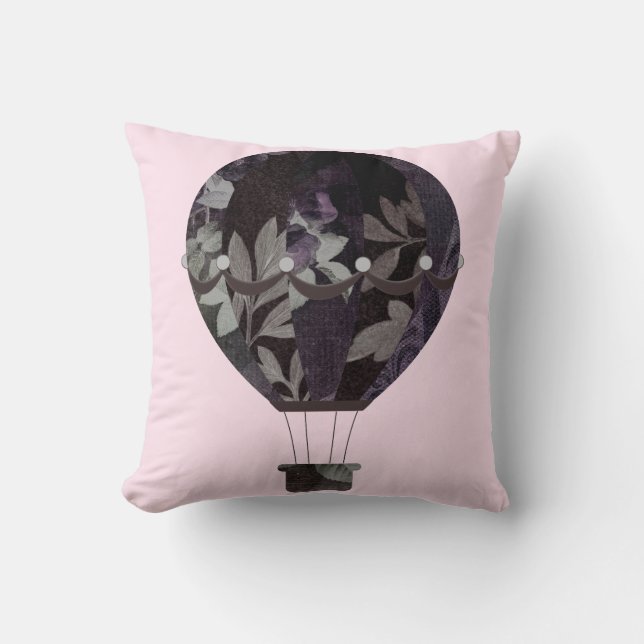 ELEGANT BLACK PINK HOT AIR BALLOON CUSHION (Front)