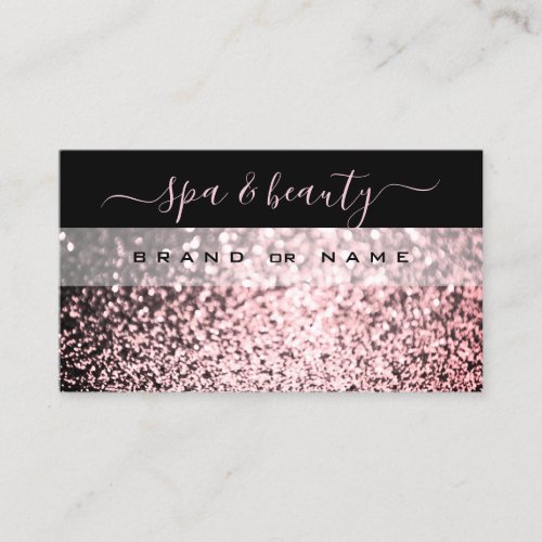 Elegant Black Pink Sparkling Glitter Professional Business Card