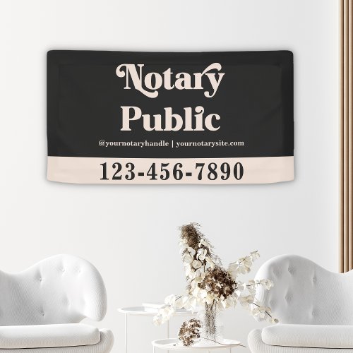 Elegant Black  Pink Vintage Notary Business  Banner