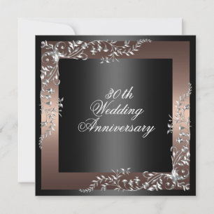 Elegant Black/Pink wedding anniversary Invitation