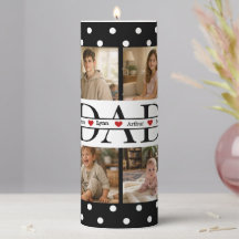 Elegant Black Polka Dot 4-Photo Custom Dad Gift