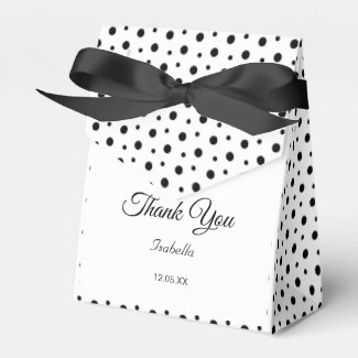 Elegant Black Polka Dots on White Party