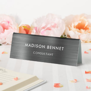 Elegant Black Professional Business Table Tent