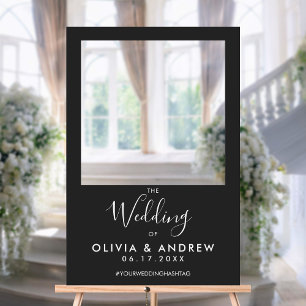 Elegant Black Prop Wedding Selfie Photo Frame Foam Board