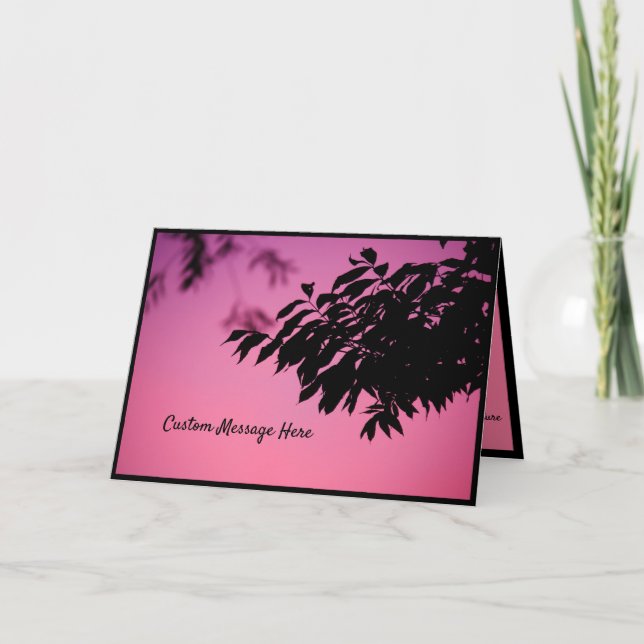 Elegant Black Purple Landscape Tree Branch Shadow Card (Front)