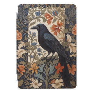 Elegant Black Raven William Morris Inspired Floral iPad Pro Cover
