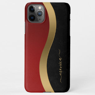 Elegant Black Red and Gold iPhone 11Pro Max Case