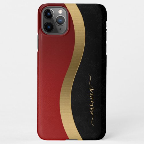 Elegant Black Red and Gold iPhone 11Pro Max Case
