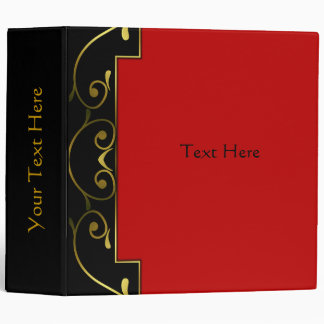 Elegant Black & Red Custom Binder