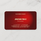 Elegant Black Red Damask Professional Luxurious Business Card (Back)