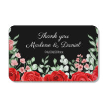 Elegant Black & Red Floral Wedding