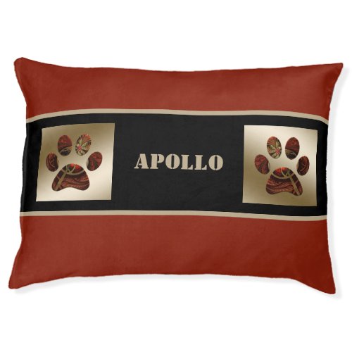 Elegant Black Red Gold Dog Bed