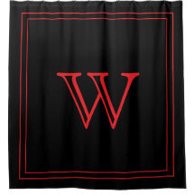 Elegant Black &Red Initial Monogram