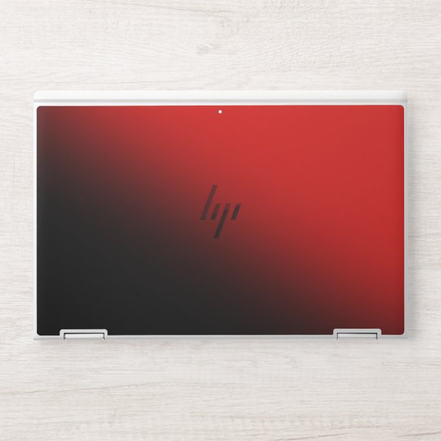 Elegant Black & red leather HP Laptop Skin (Front)