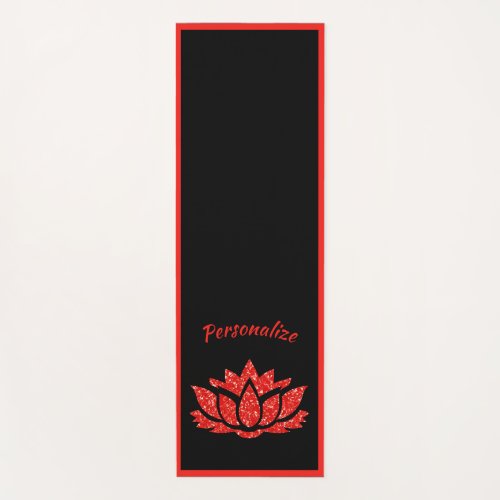 Elegant Black Red Lotus Flower Zen Yoga Namaste Yoga Mat