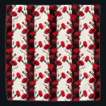 Elegant Black Red White Floral Stripes Carnation Bandana<br><div class="desc">Beautiful and graphic pattern of colored carnations. This elegant artwork has been made from an ancient photographic postcard and was carefully digitally edited to enhance its beauty.

Discover other beautiful floral accessories in my store FLOWER POWER!</div>