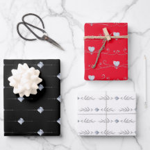 Elegant Black Red White Pattern Gift